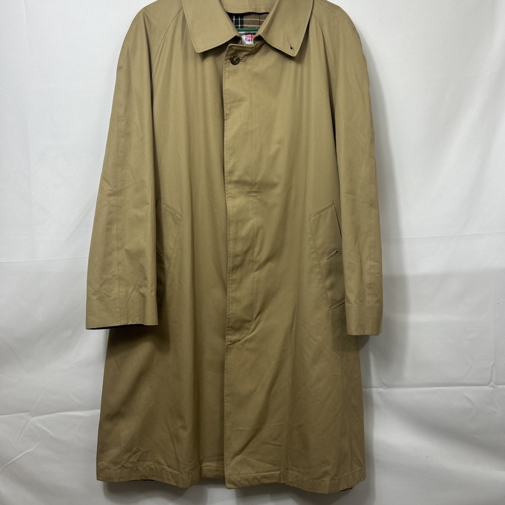 Vintage Tan Coat Jacket Short Trench Cable Car Clothiers Robert Kirk Beige L/XL